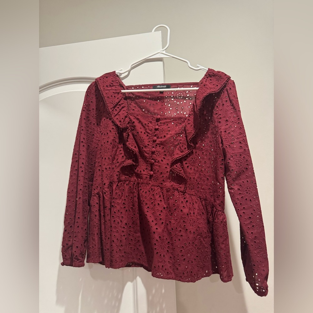 Madewell Eyelet Pom-Pom Top